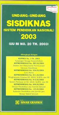 Image of Undang-Undang Sisdiknas 2003