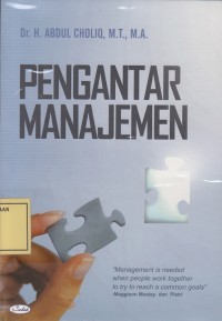 Image of Pengantar Manajemen