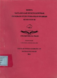 Image of Modul Mata Kuliah Hukum Kontrak Program Studi Perbankan Syariah Semester III
