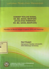 Image of Konsep Teologi Sosial KH.MA. Sahal Mahfudh