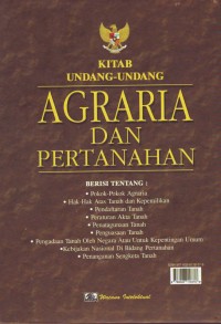 Image of Kitab Undang-undang Agraria dan Pertanahan, Kepemilikan, Sengketa