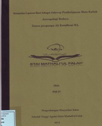 Image of Kumpulan Laporan Riset sebagai Follow-up Pembelajaran Mata Kuliah Antropologi Budaya