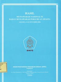 Image of Hasil Musyawarah Nasional IX Badan Musyawarah Perguruan Swasta