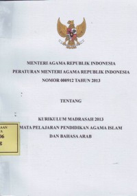 Image of Menteri Agama Republik Indonesia Peraturan Menag RI Nomor 000912 Tahun 2013