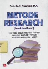 Image of Metode Research (Penelitian Ilmiah)